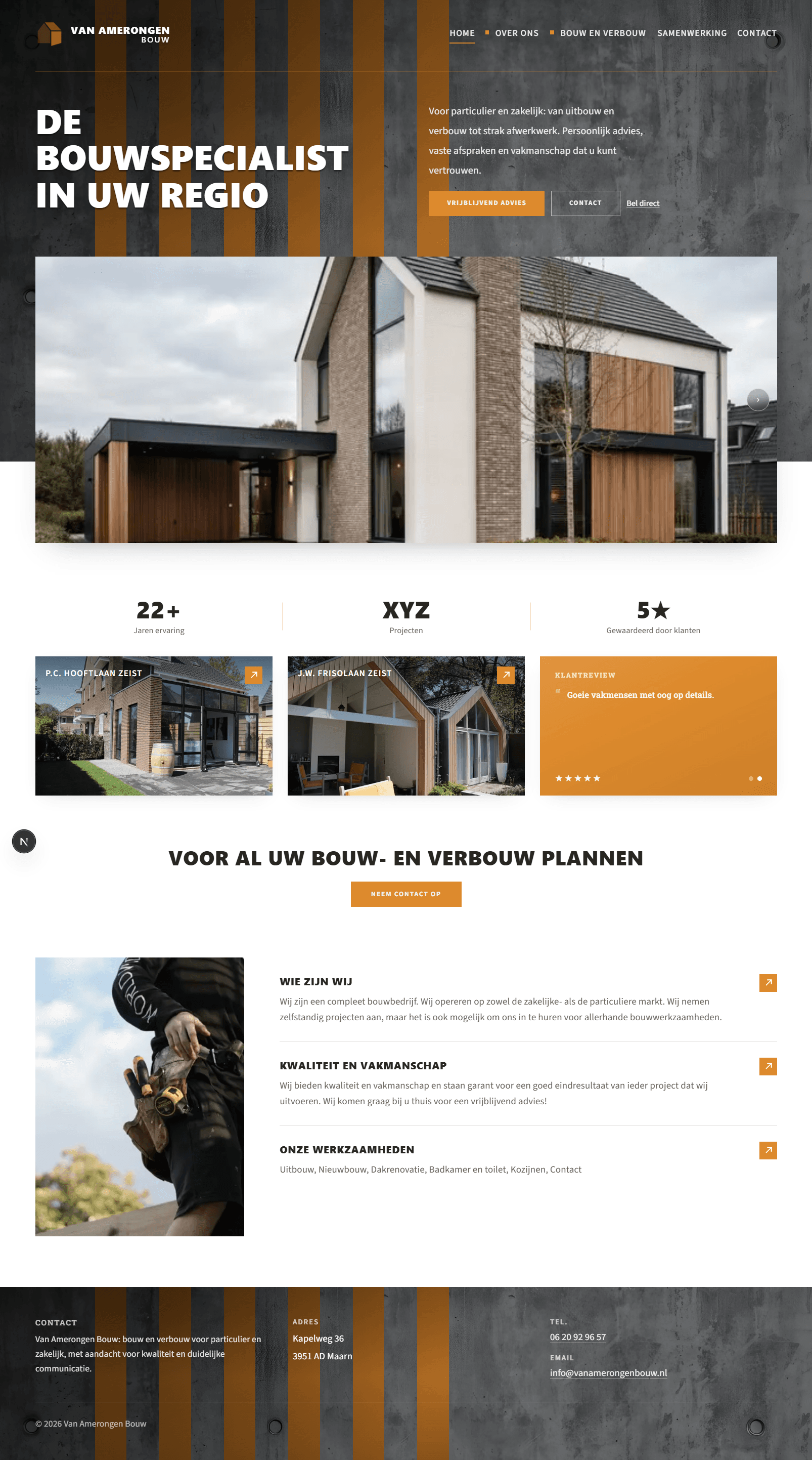 Van Amerongen Bouw website preview